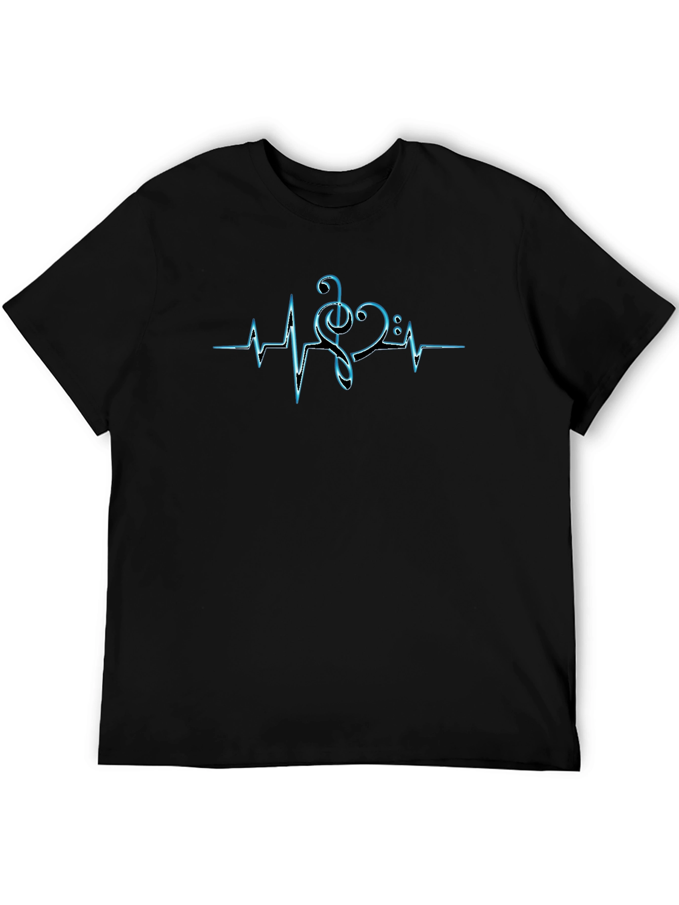 Music Heartbeat T-Shirt - Black