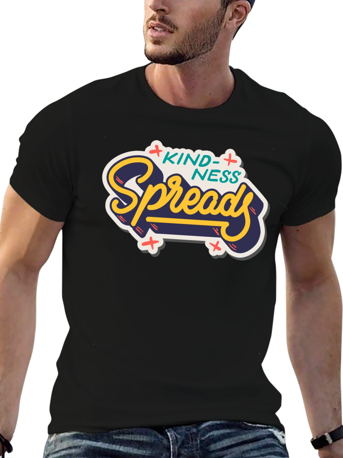 Kindness Spreads Graphic Tee - Black Casual T-Shirt