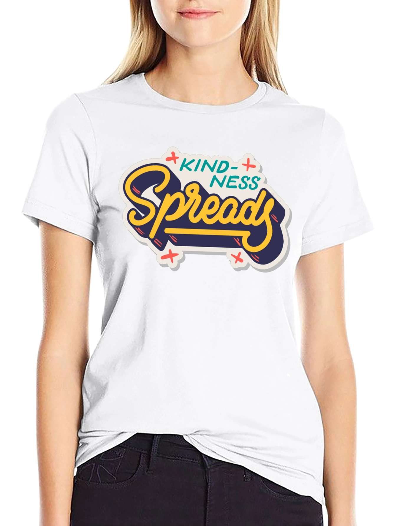Kindness Spreads Graphic Tee - Black Casual T-Shirt