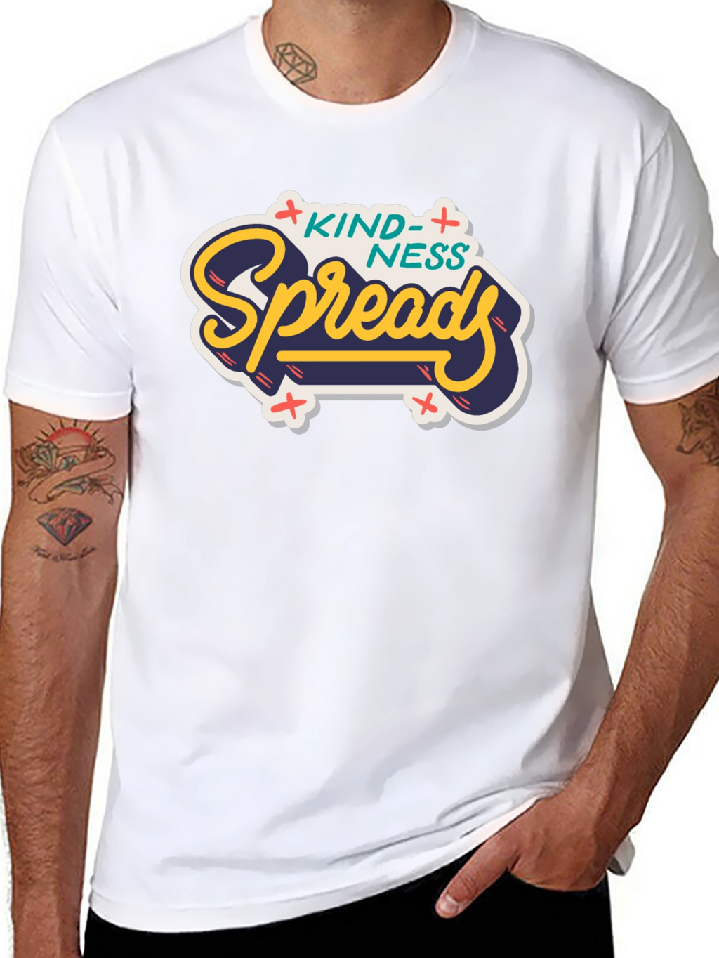 Kindness Spreads Graphic Tee - Black Casual T-Shirt