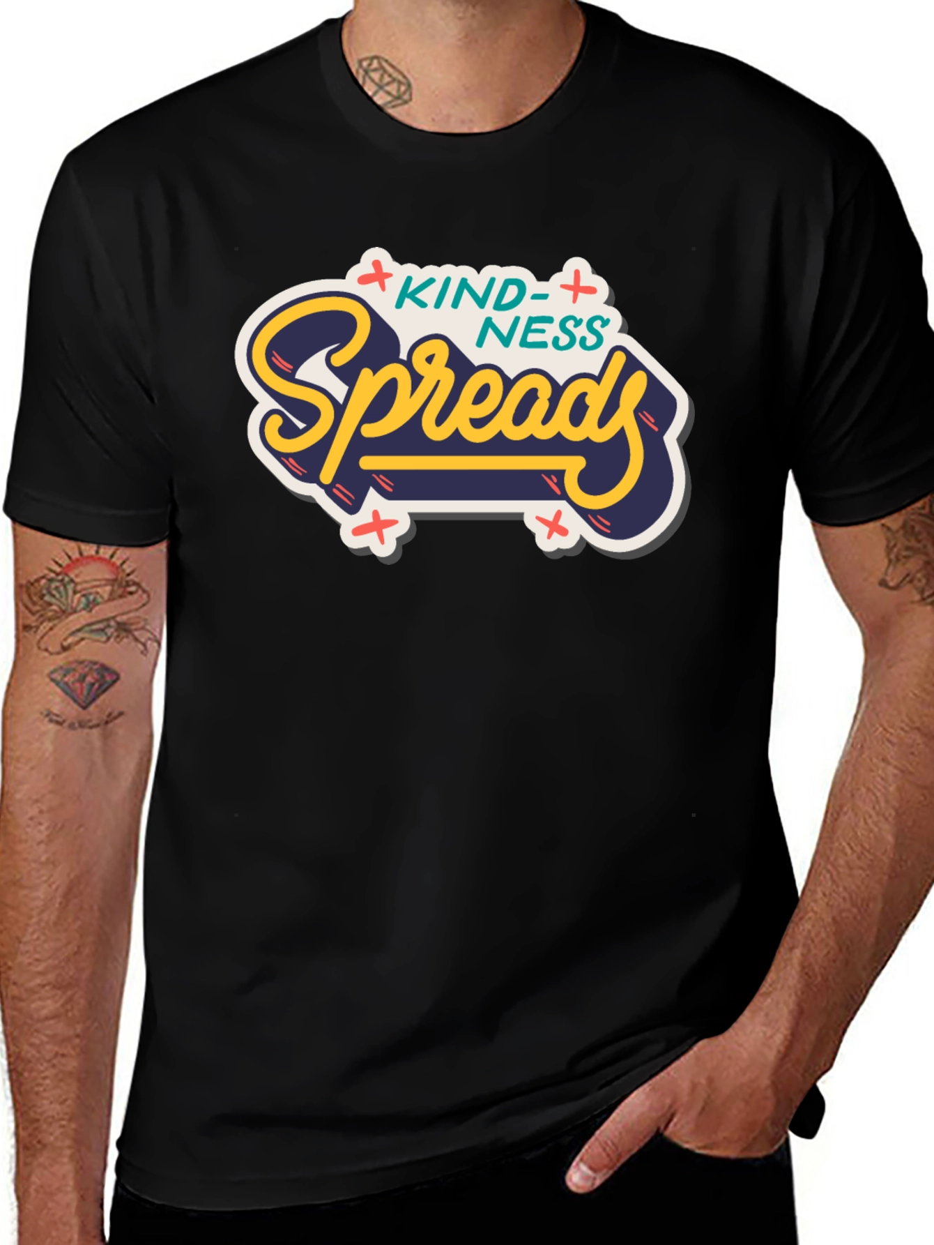 Kindness Spreads Graphic Tee - Black Casual T-Shirt
