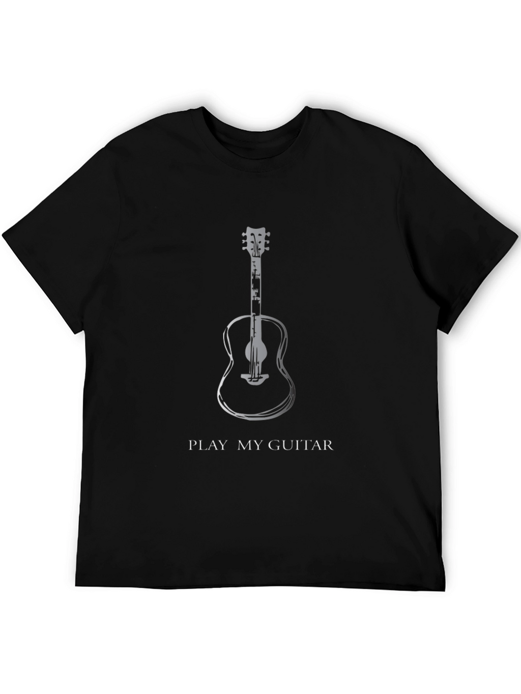Play My Guitar Graphic Tee - Black Cotton T-Shirt