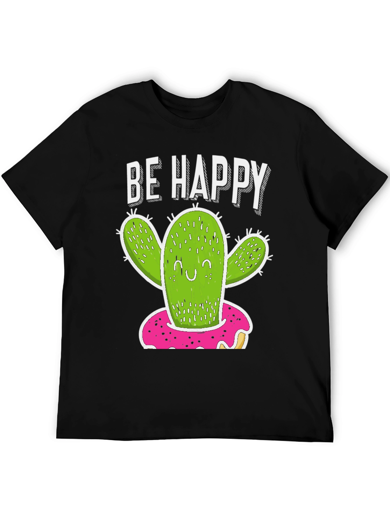 Be Happy Cactus Donut T-Shirt