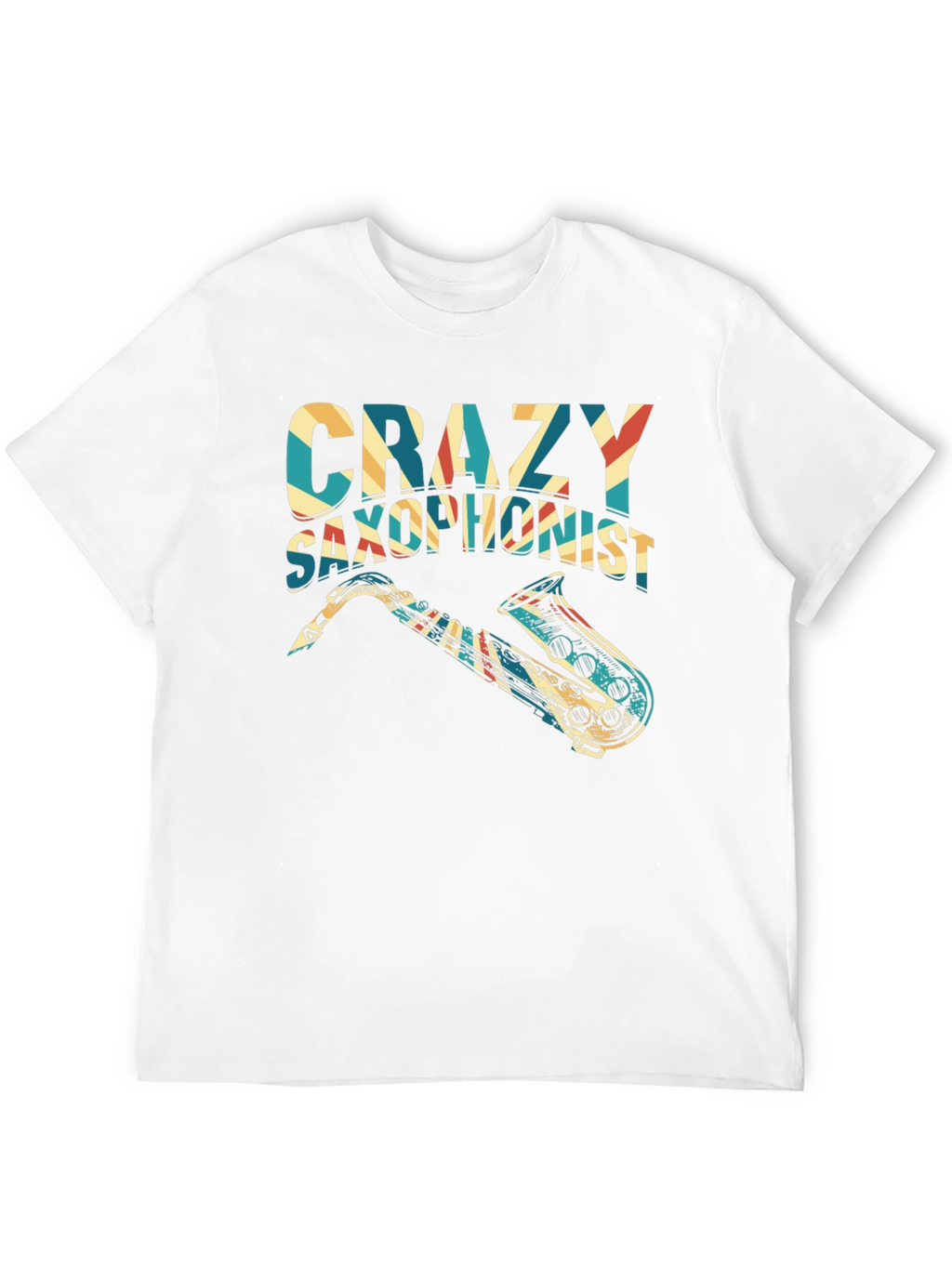 Crazy Saxophonist Graphic Tee - Retro Music Lover Shirt