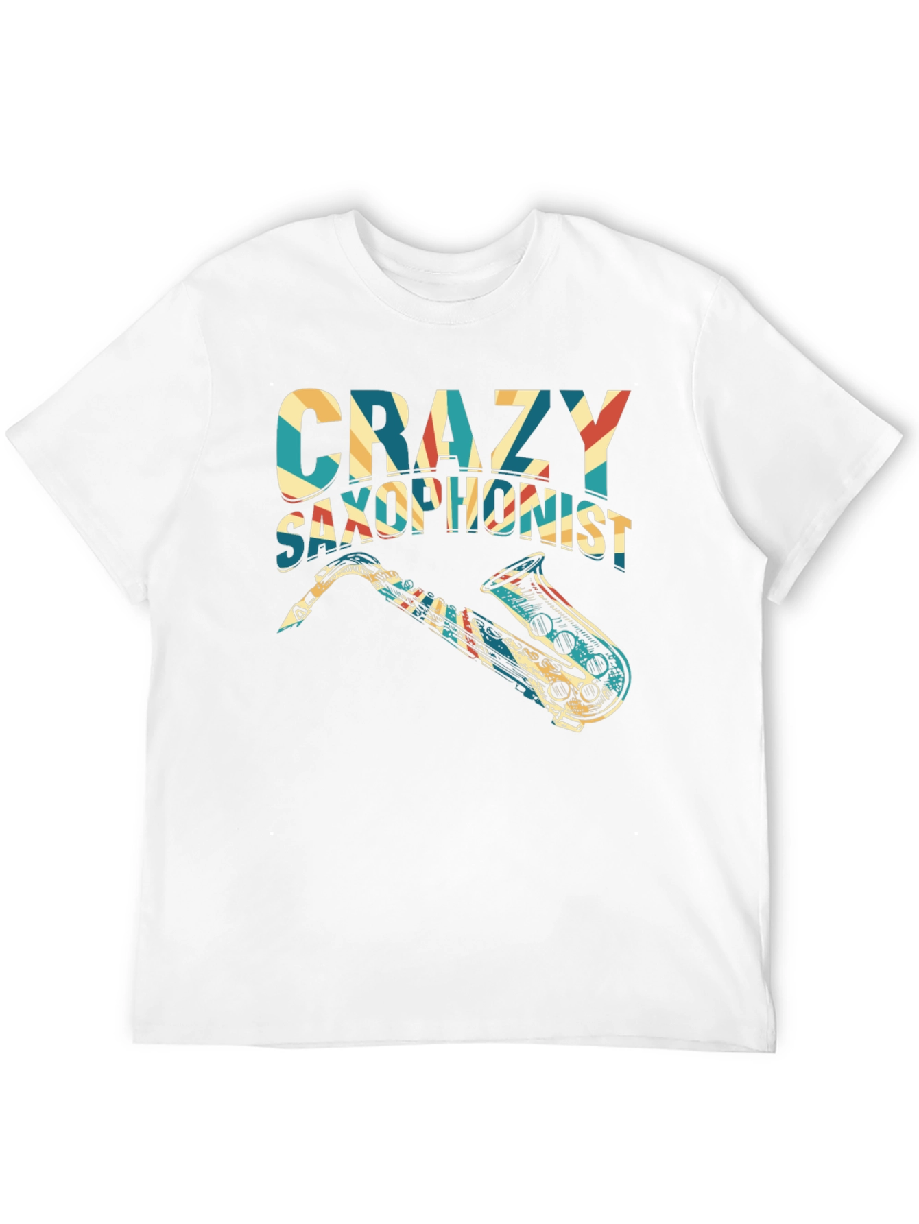 Crazy Saxophonist Graphic Tee - Retro Music Lover Shirt