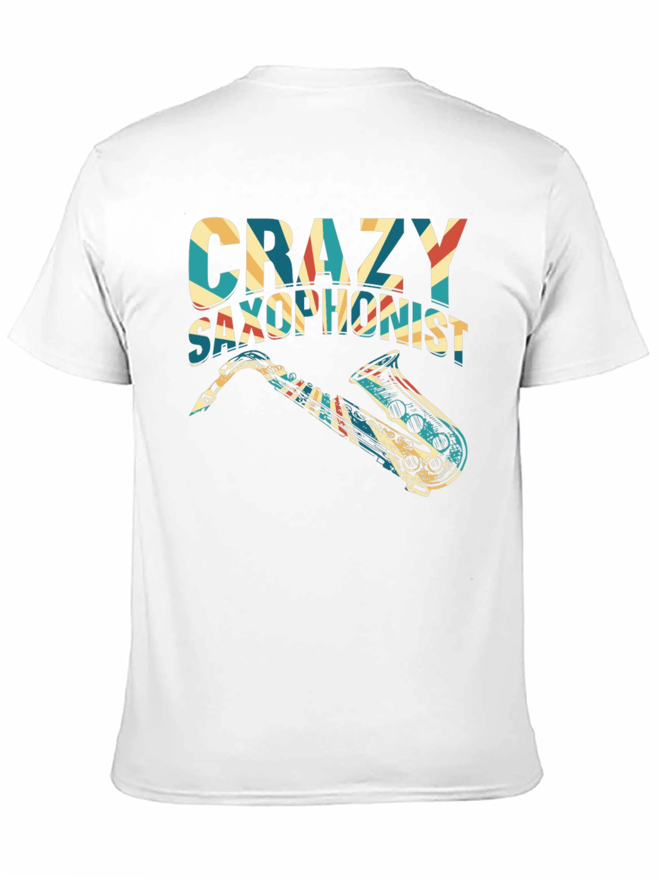 Crazy Saxophonist Graphic Tee - Retro Music Lover Shirt