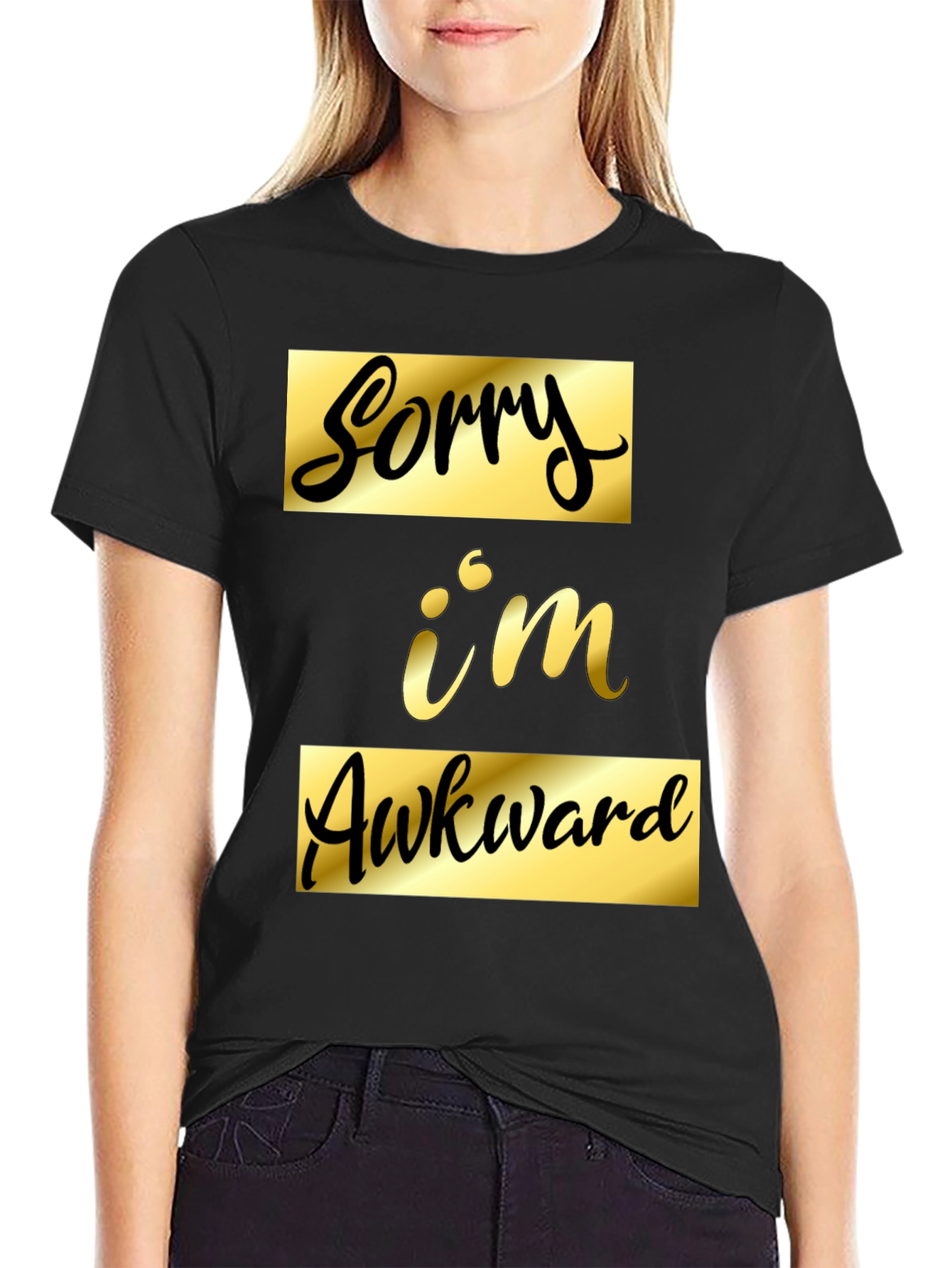 Sorry Im Awkward Black Graphic Tee