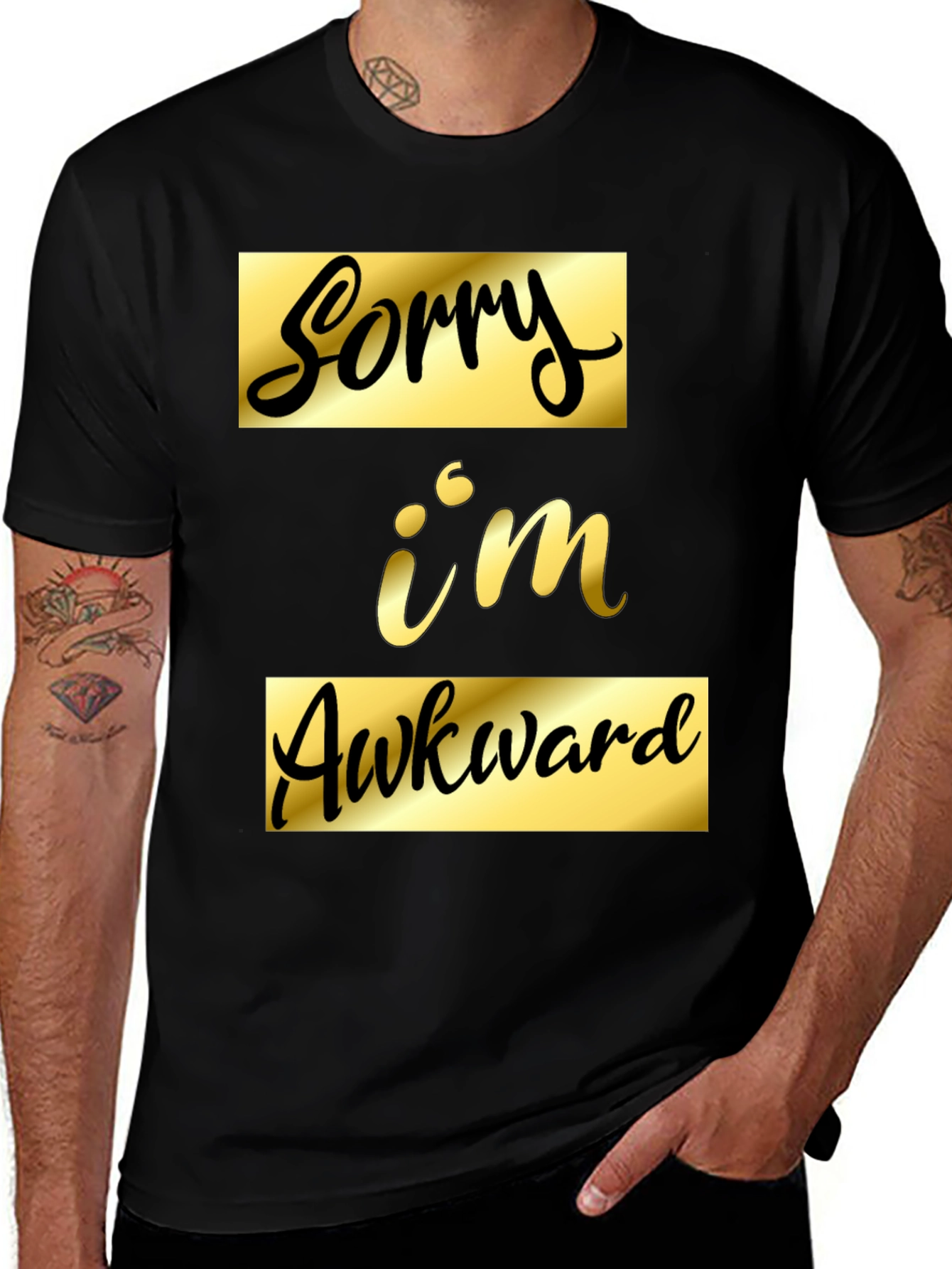 Sorry Im Awkward Black Graphic Tee