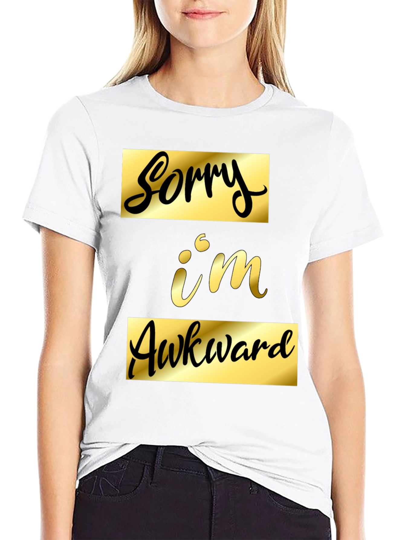 Sorry Im Awkward Black Graphic Tee