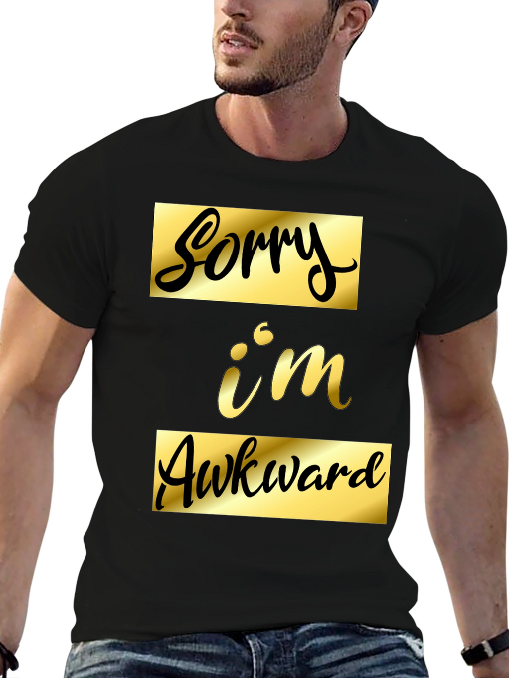 Sorry Im Awkward Black Graphic Tee