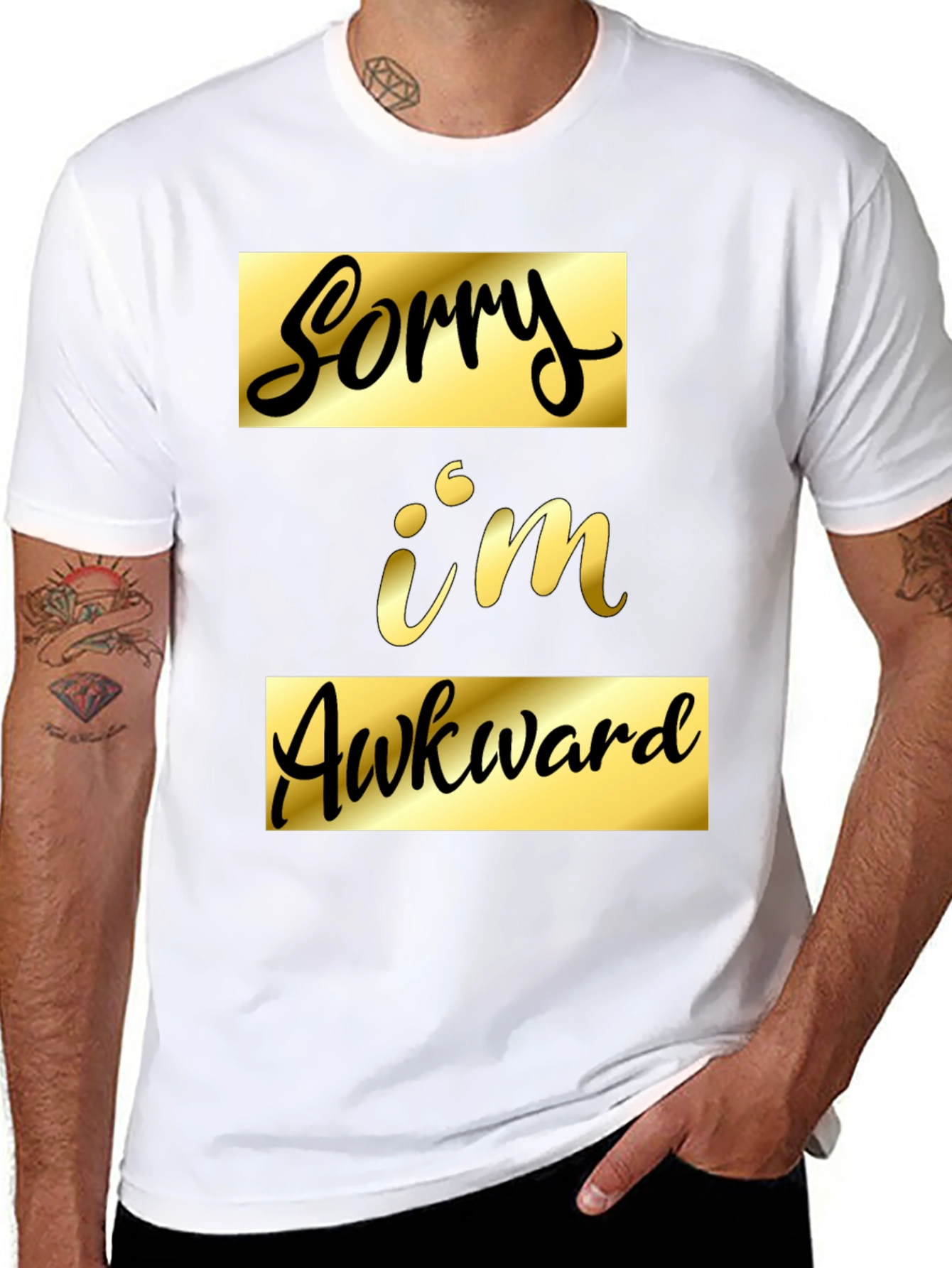 Sorry Im Awkward Black Graphic Tee
