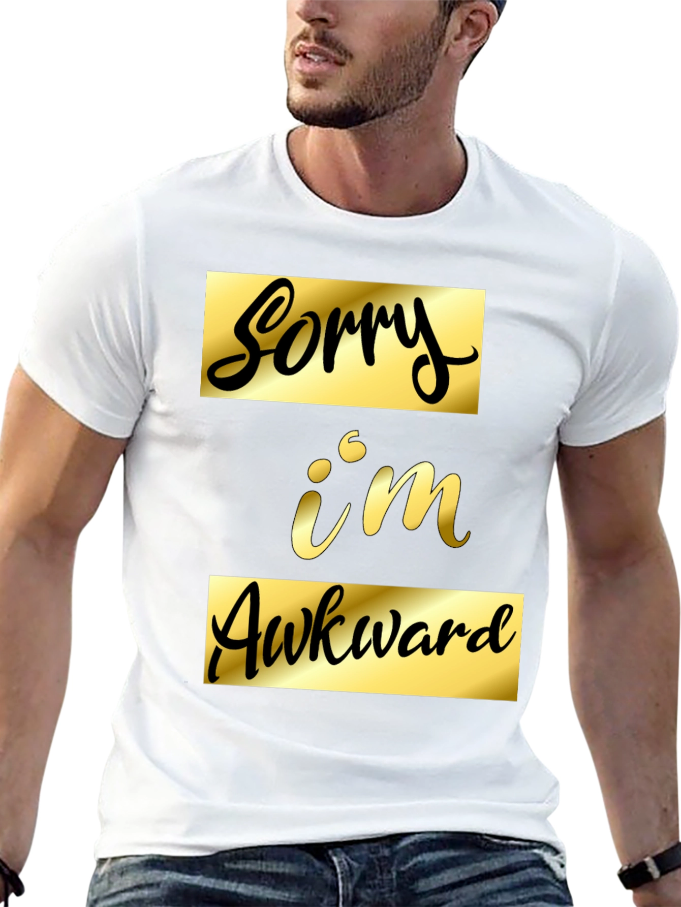 Sorry Im Awkward Black Graphic Tee