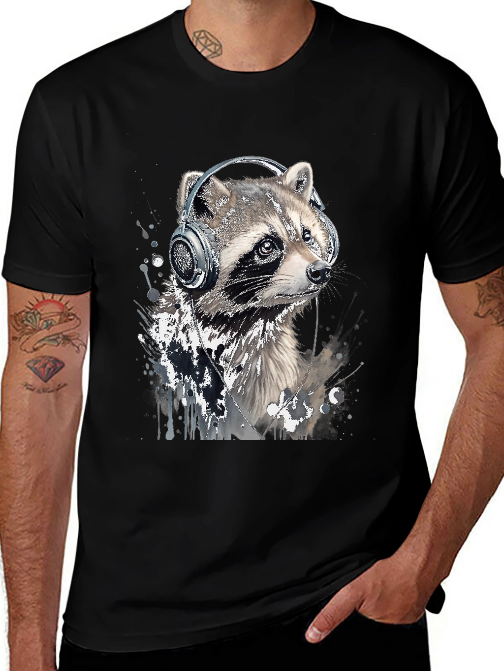 Raccoon DJ Graphic Tee