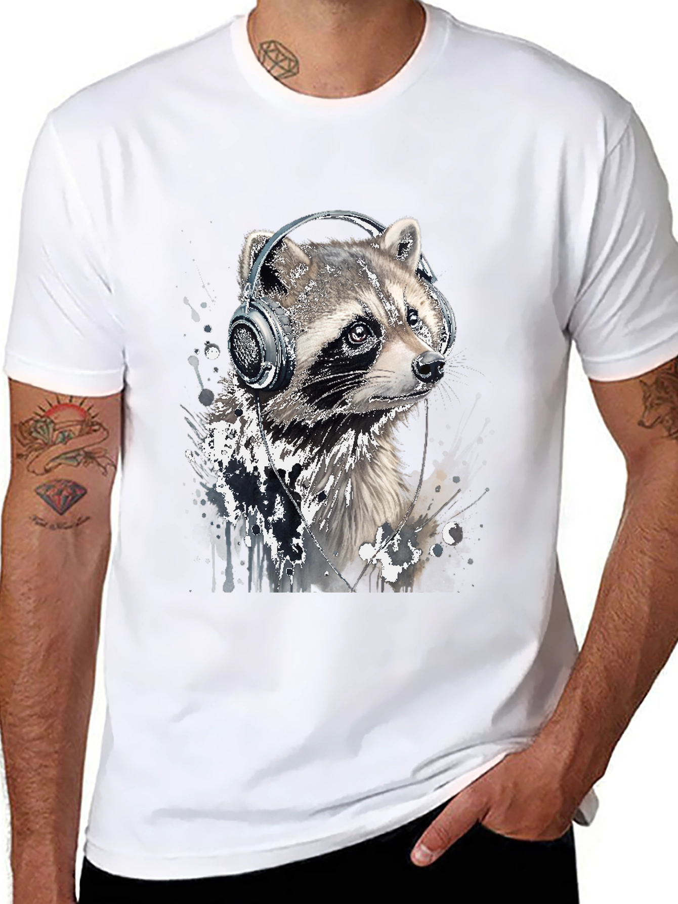 Raccoon DJ Graphic Tee