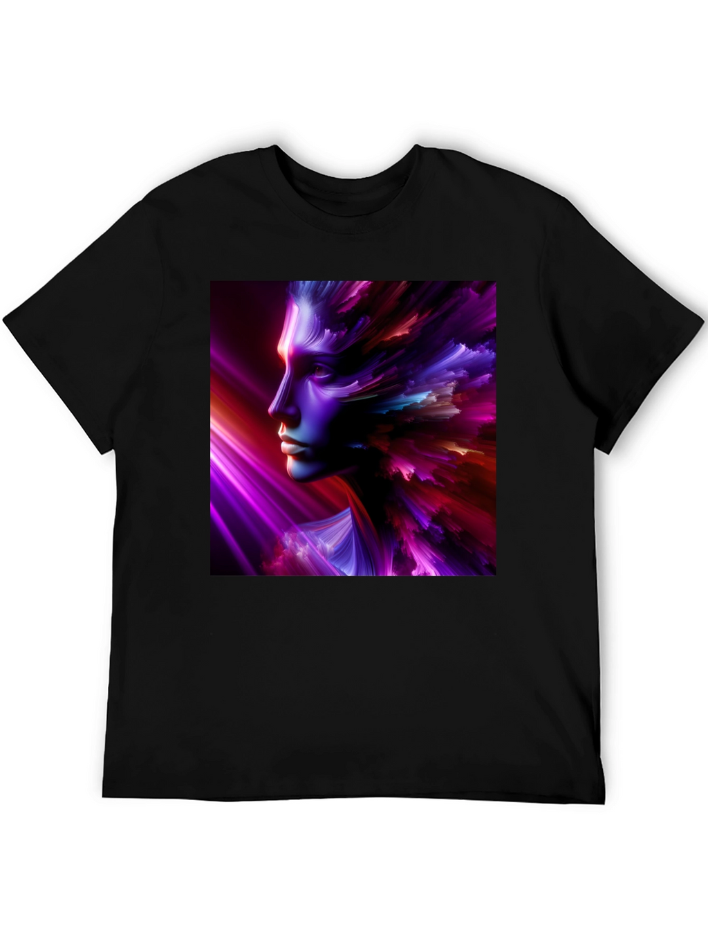 Abstract Face Graphic Black T-Shirt