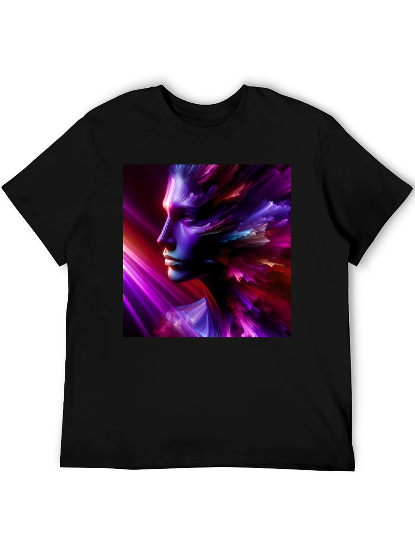 Abstract Face Graphic Black T-Shirt