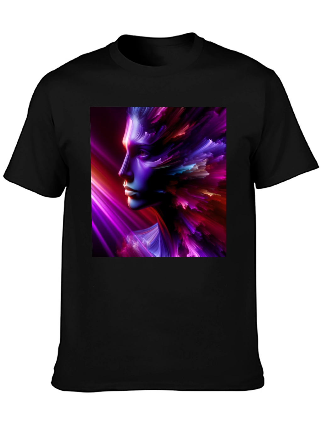Abstract Face Graphic Black T-Shirt