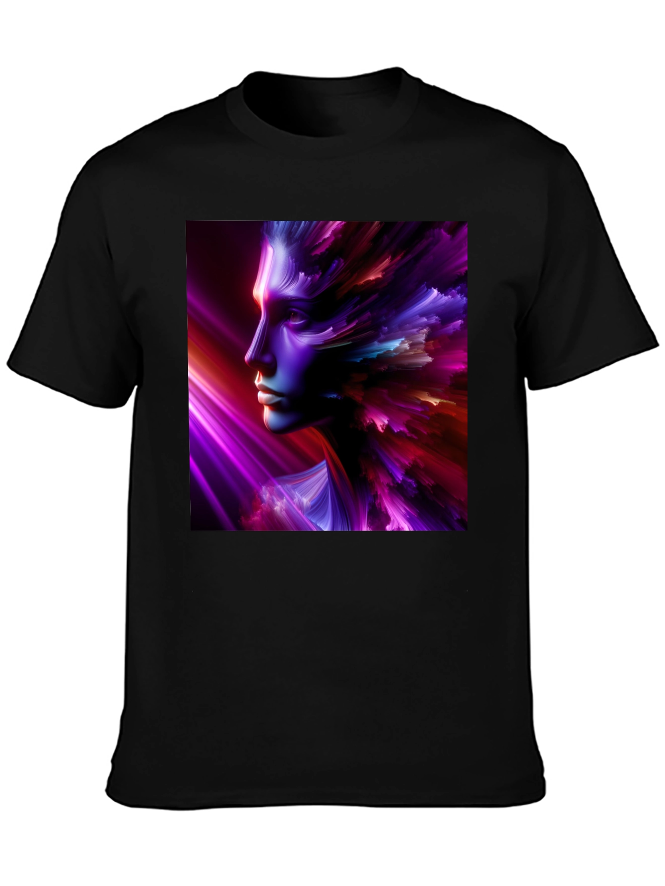 Abstract Face Graphic Black T-Shirt