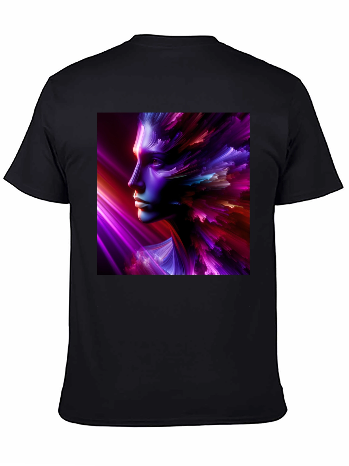 Abstract Face Graphic Black T-Shirt