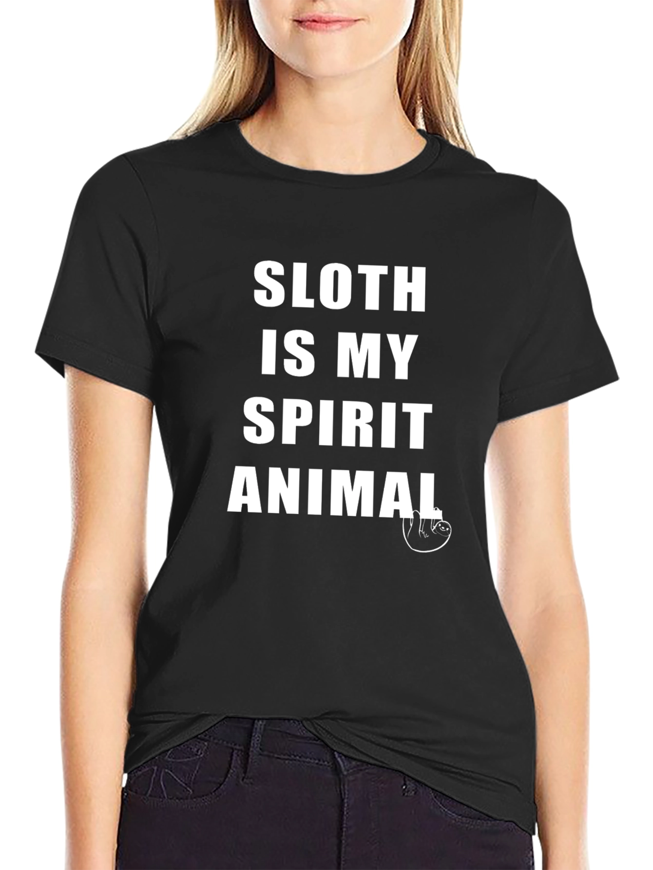 Sloth Is My Spirit Animal T-Shirt - Mens Black Tee