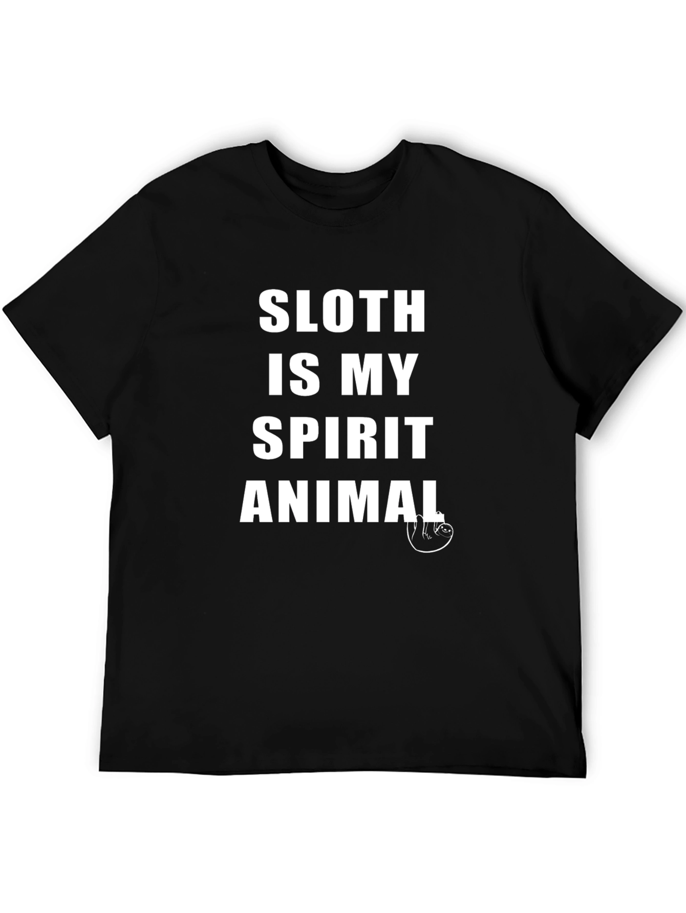 Sloth Is My Spirit Animal T-Shirt - Mens Black Tee