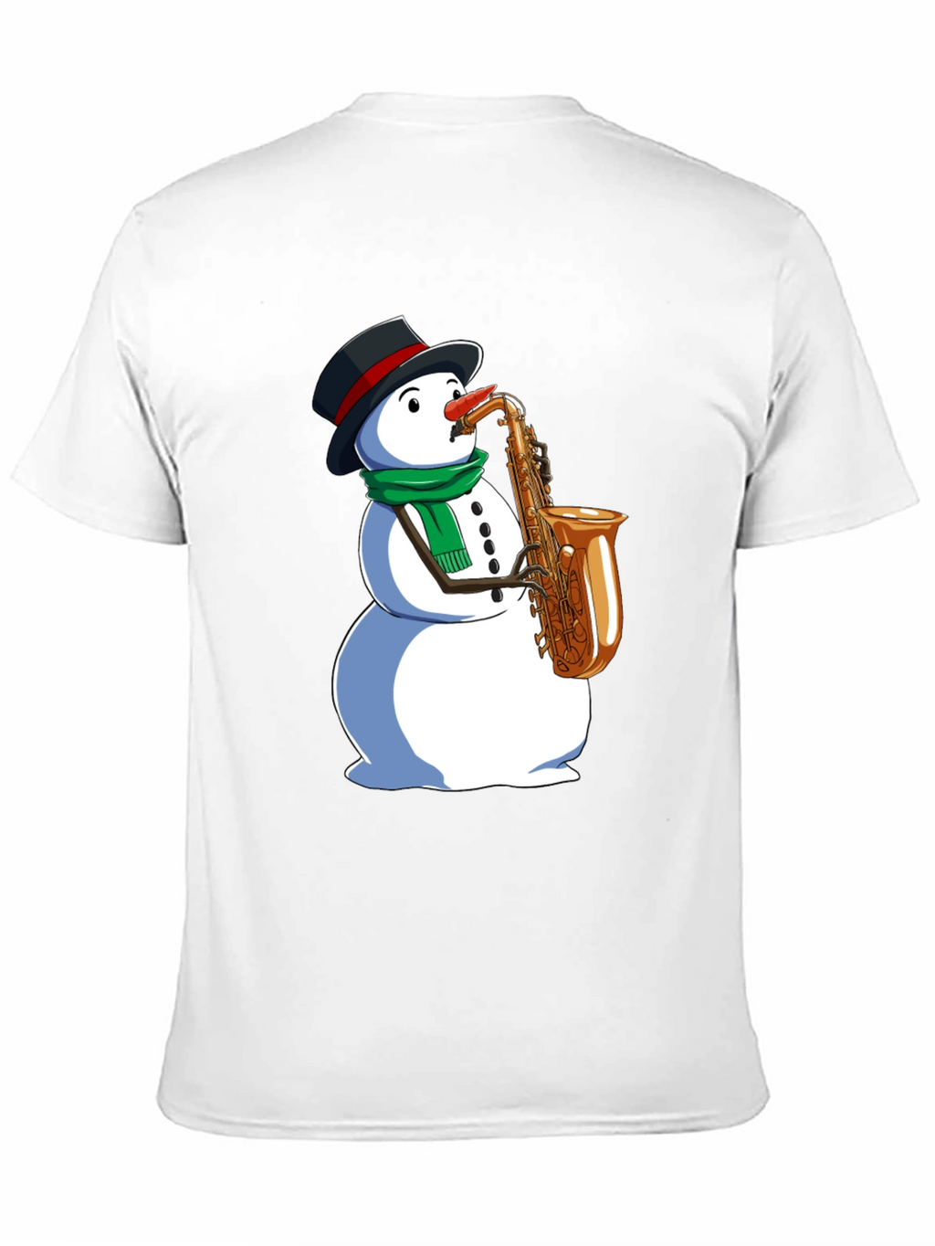 Snowman Saxophone Graphic Tee - Holiday Style
