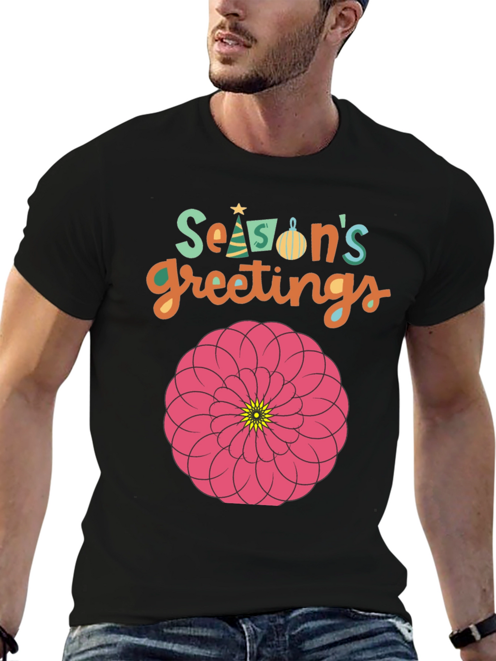 Seasons Greetings Floral Graphic T-Shirt