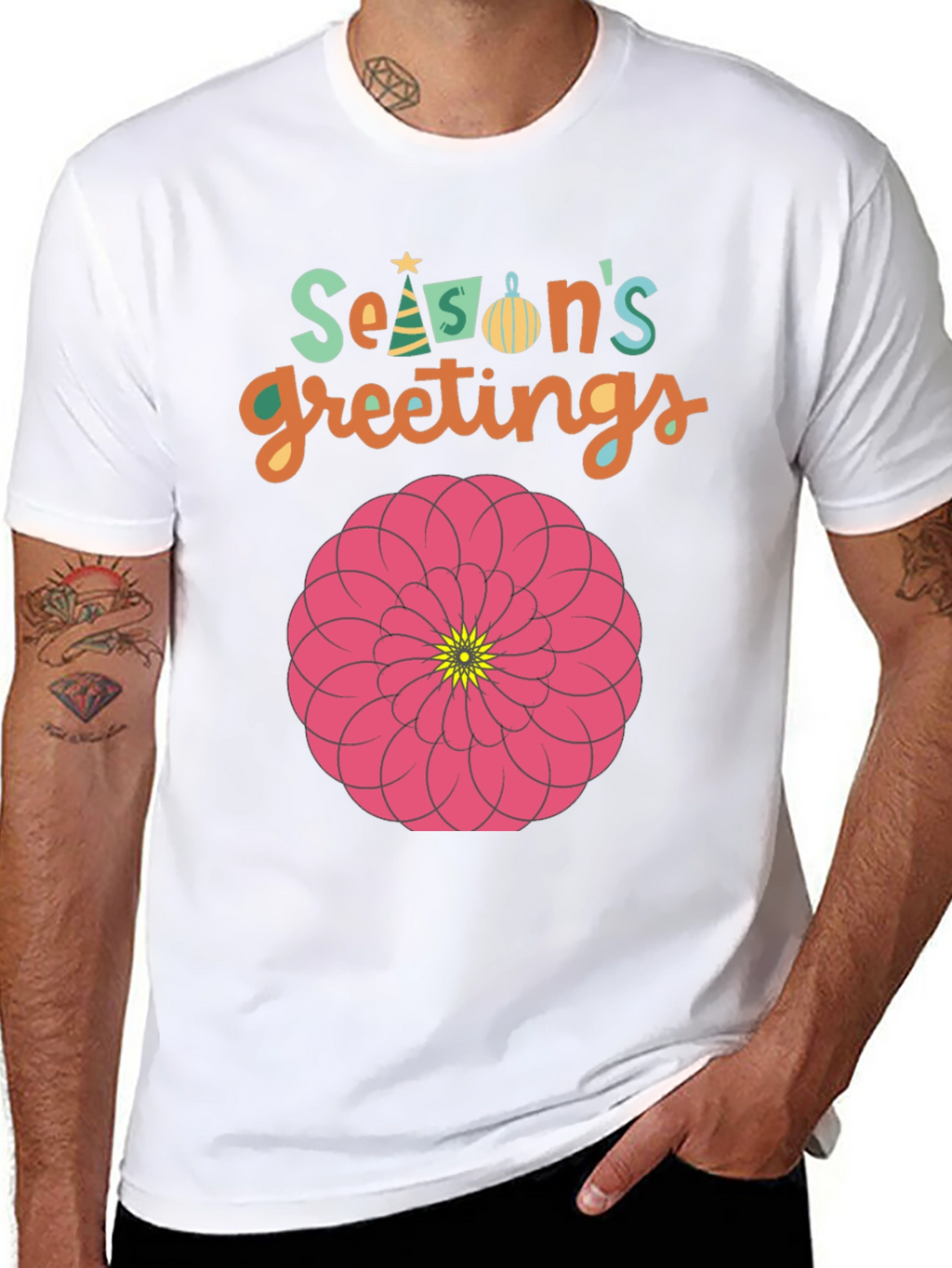 Seasons Greetings Floral Graphic T-Shirt