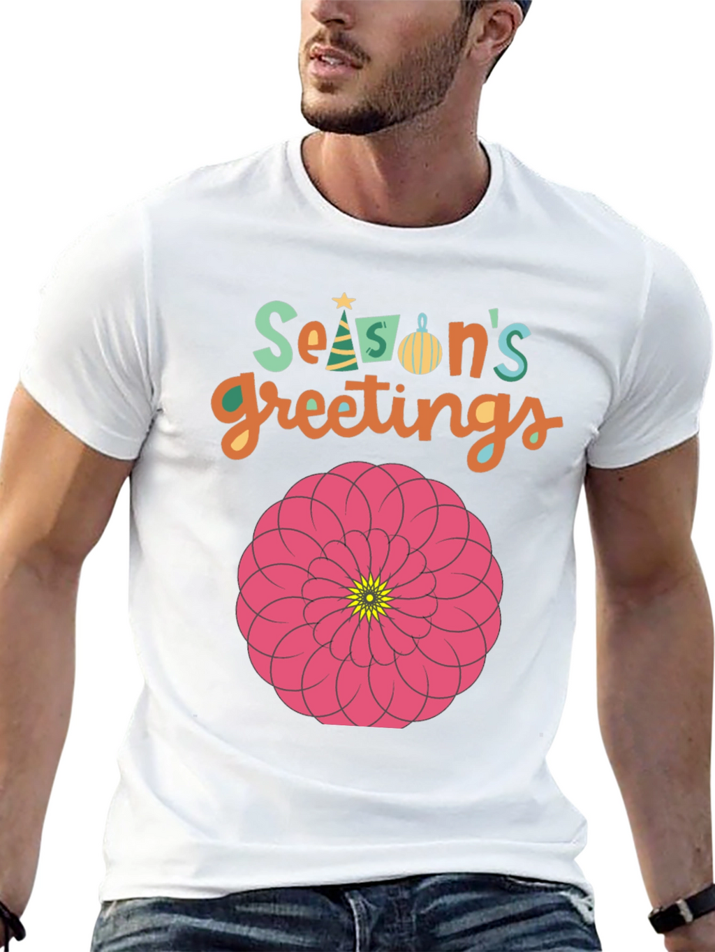 Seasons Greetings Floral Graphic T-Shirt