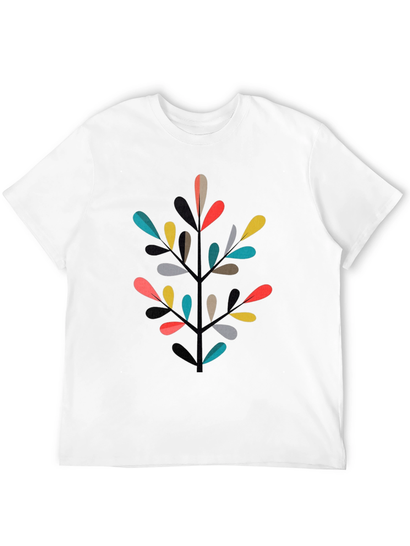 Modern Geometric Leaf T-Shirt