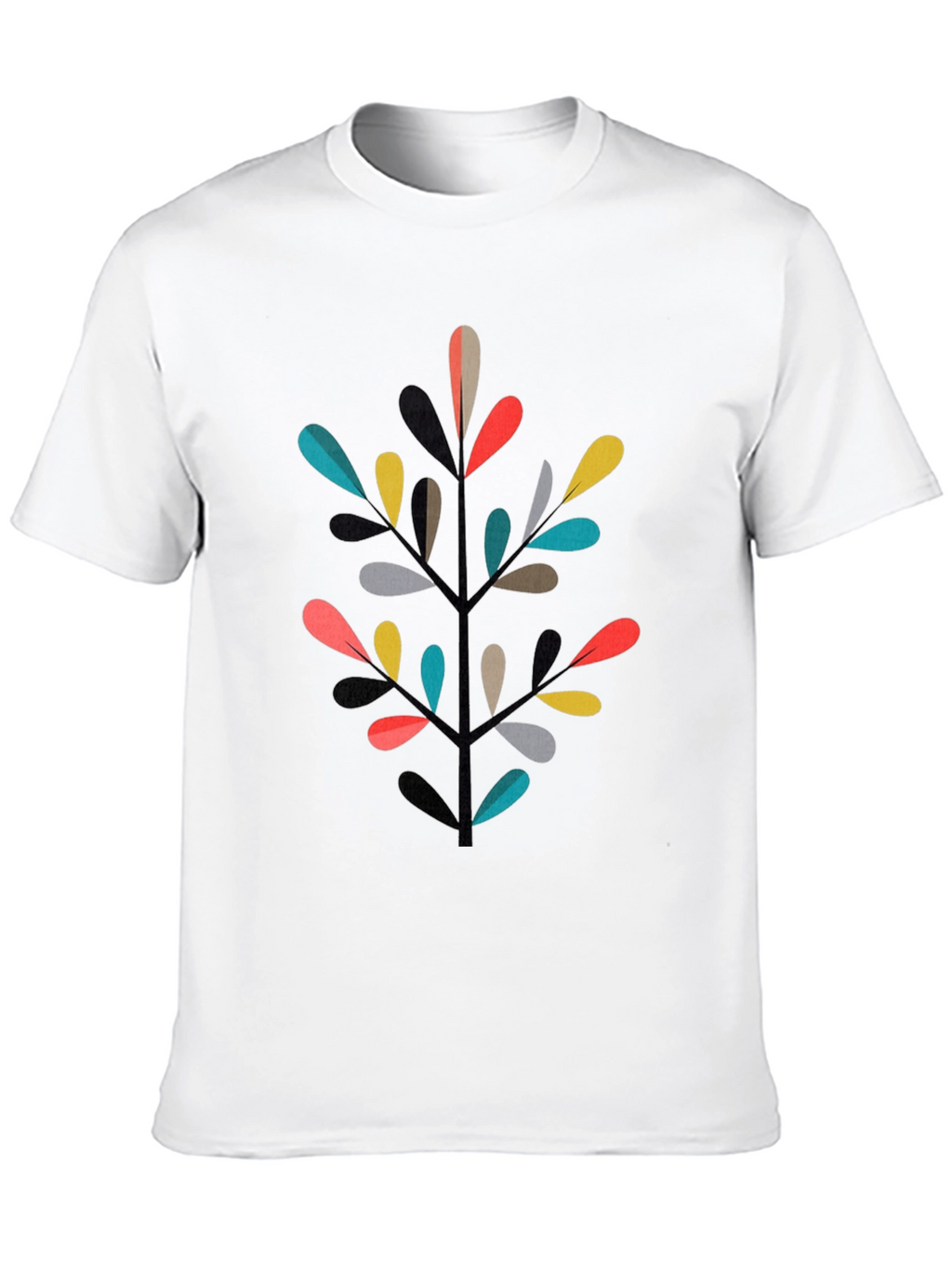 Modern Geometric Leaf T-Shirt
