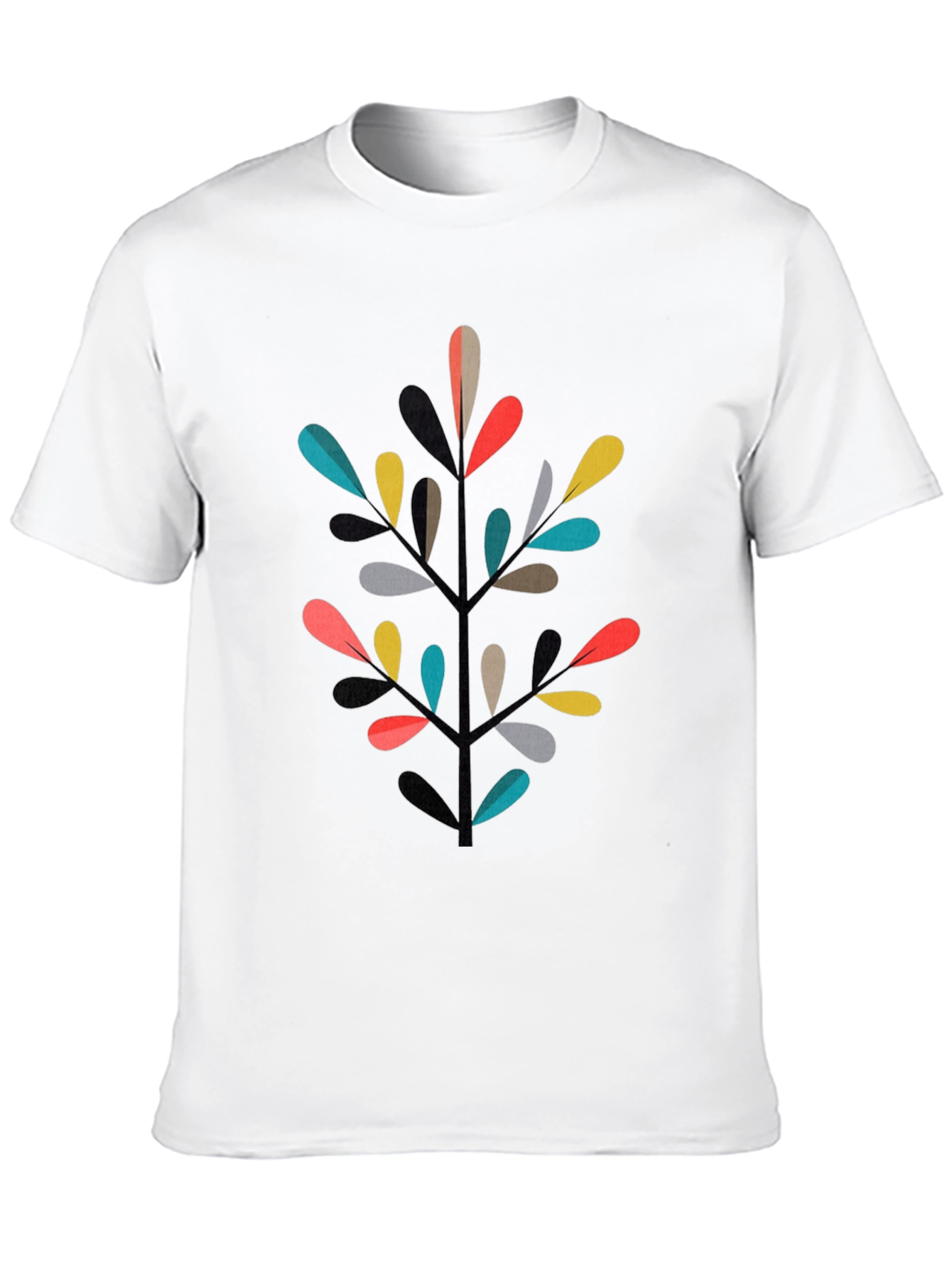 Modern Geometric Leaf T-Shirt