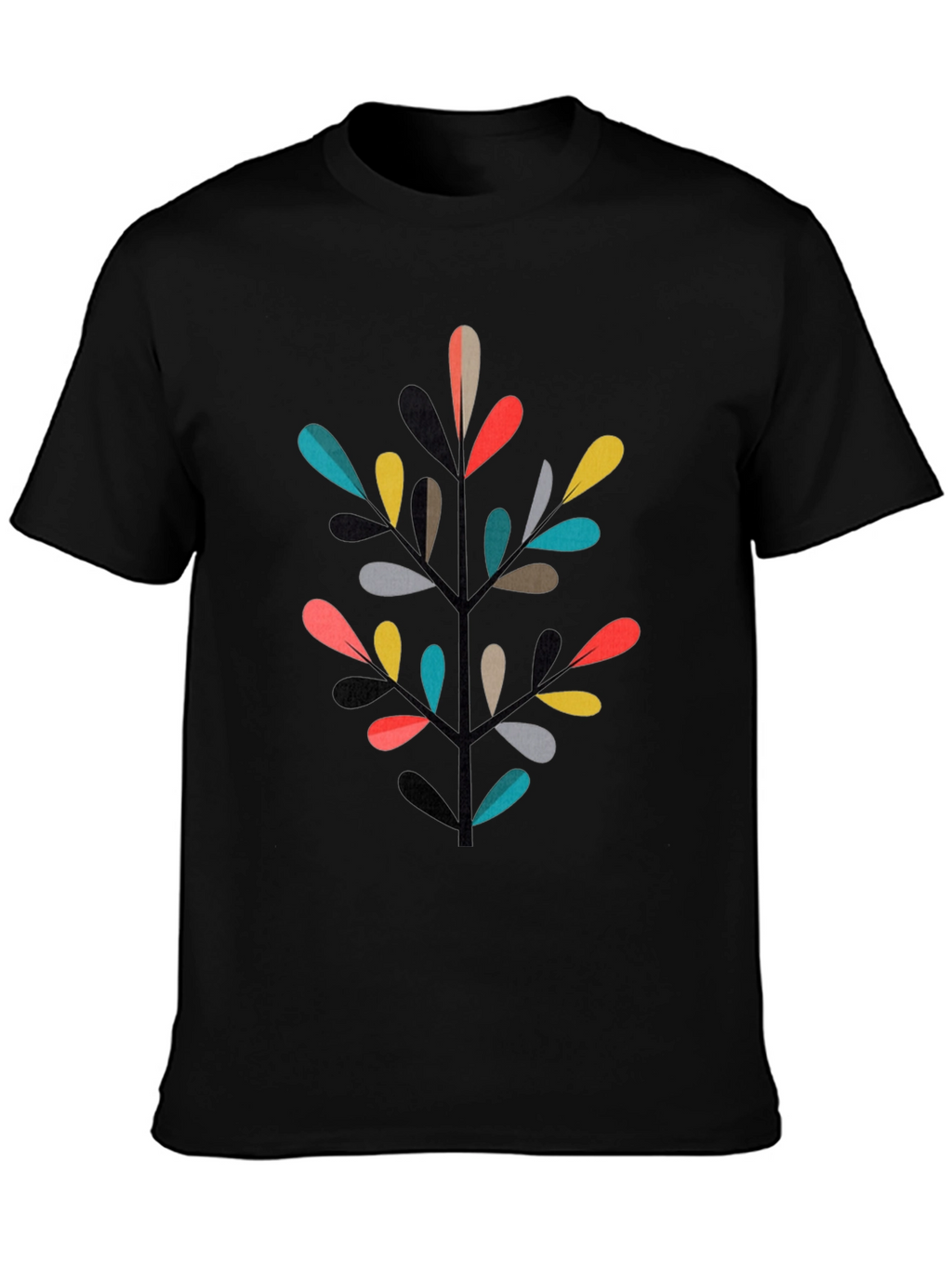 Modern Geometric Leaf T-Shirt