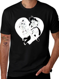 Anime Girls Heart Graphic T-Shirt