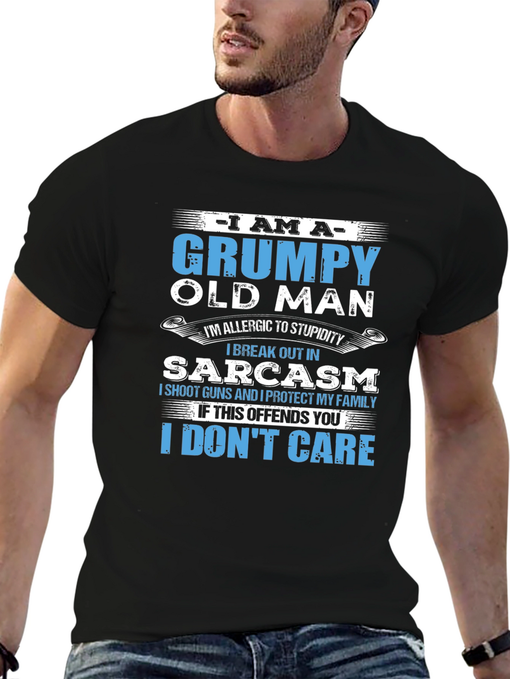 Grumpy Old Man T-Shirt - Sarcasm and Protection