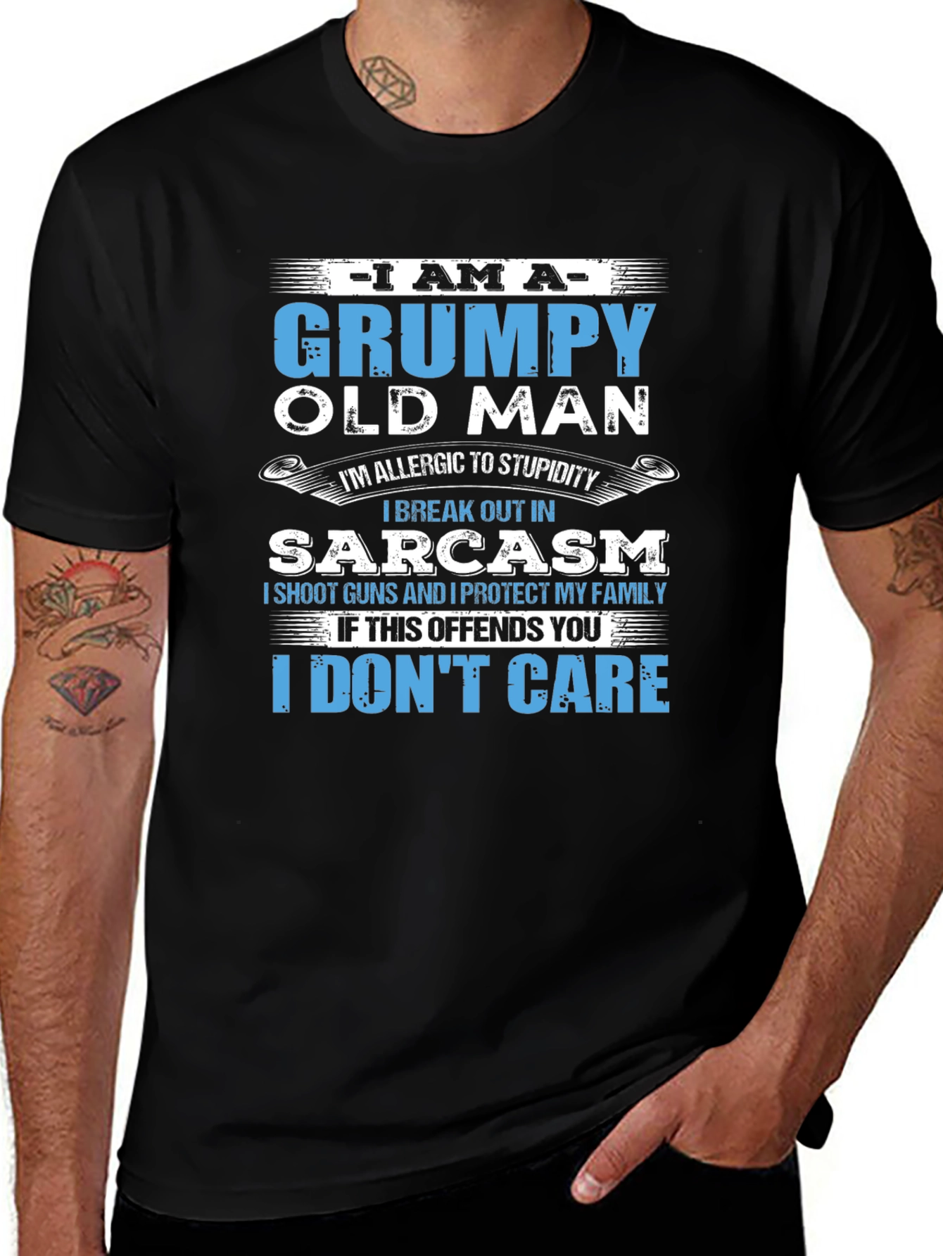 Grumpy Old Man T-Shirt - Sarcasm and Protection