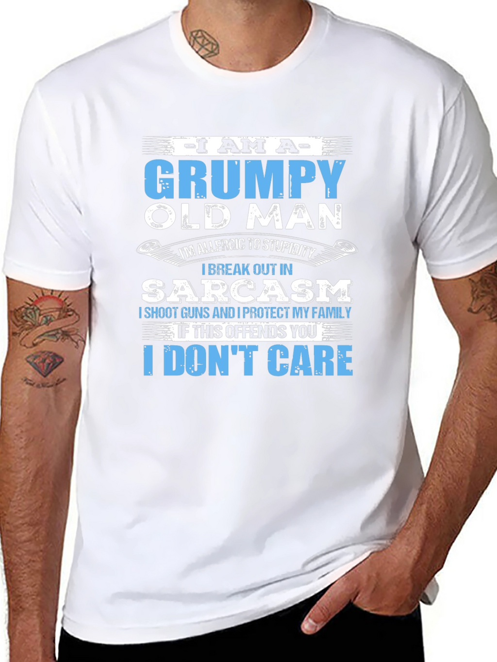 Grumpy Old Man T-Shirt - Sarcasm and Protection
