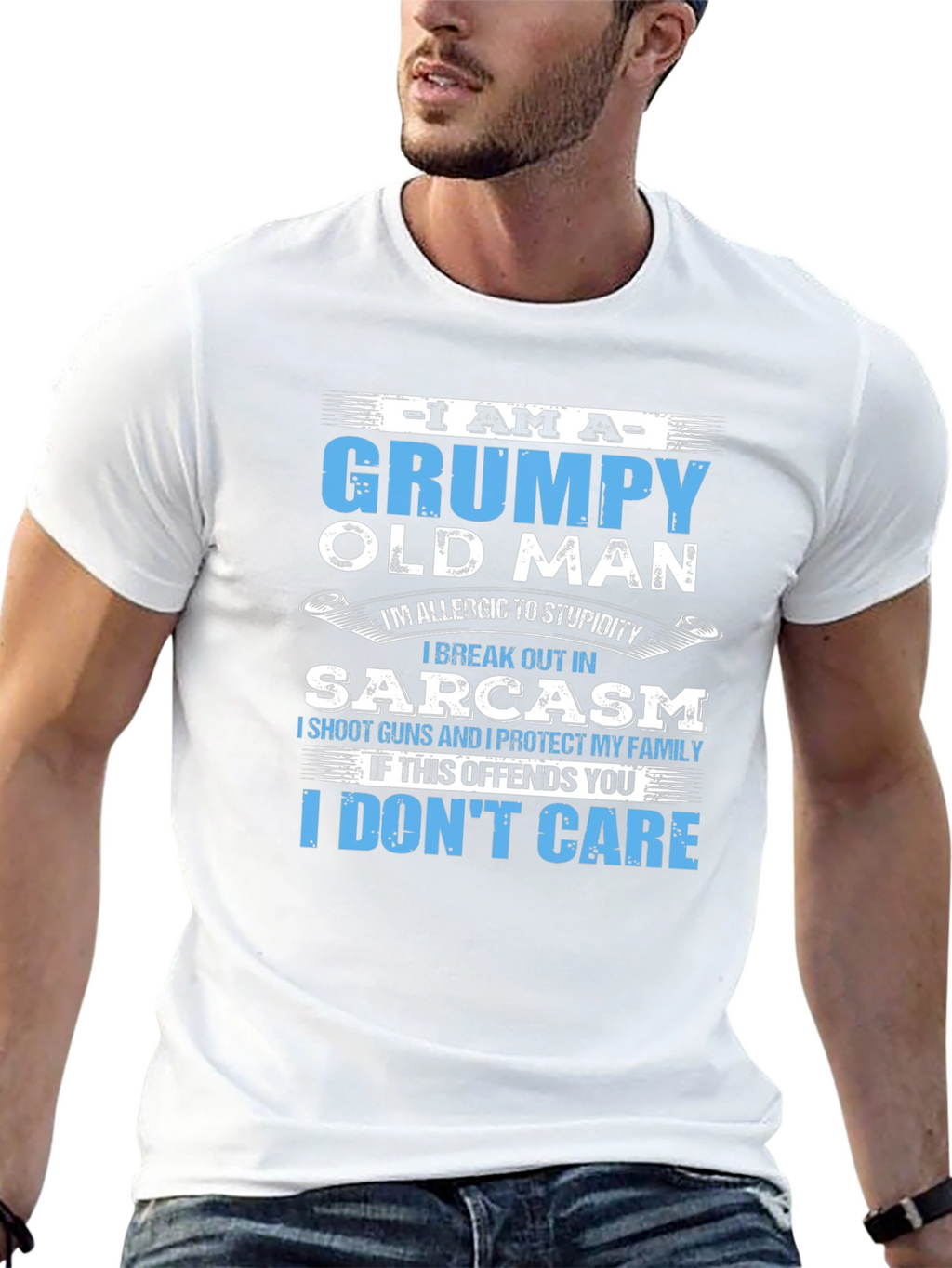Grumpy Old Man T-Shirt - Sarcasm and Protection
