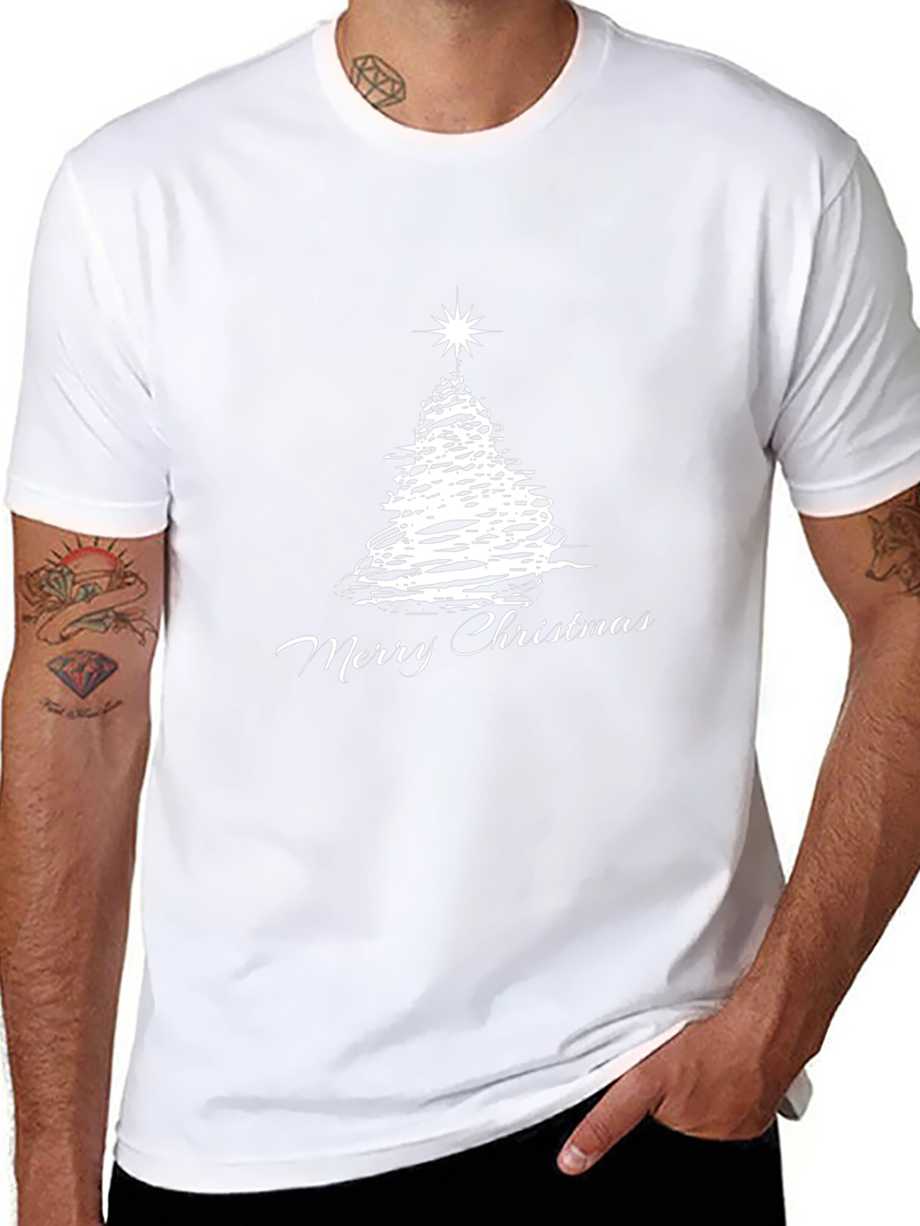 Christmas Tree Graphic Tee - Festive Holiday Shirt