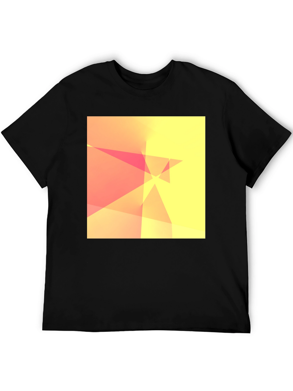 Abstract Geometric Design Black T-Shirt