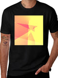 Abstract Geometric Design Black T-Shirt