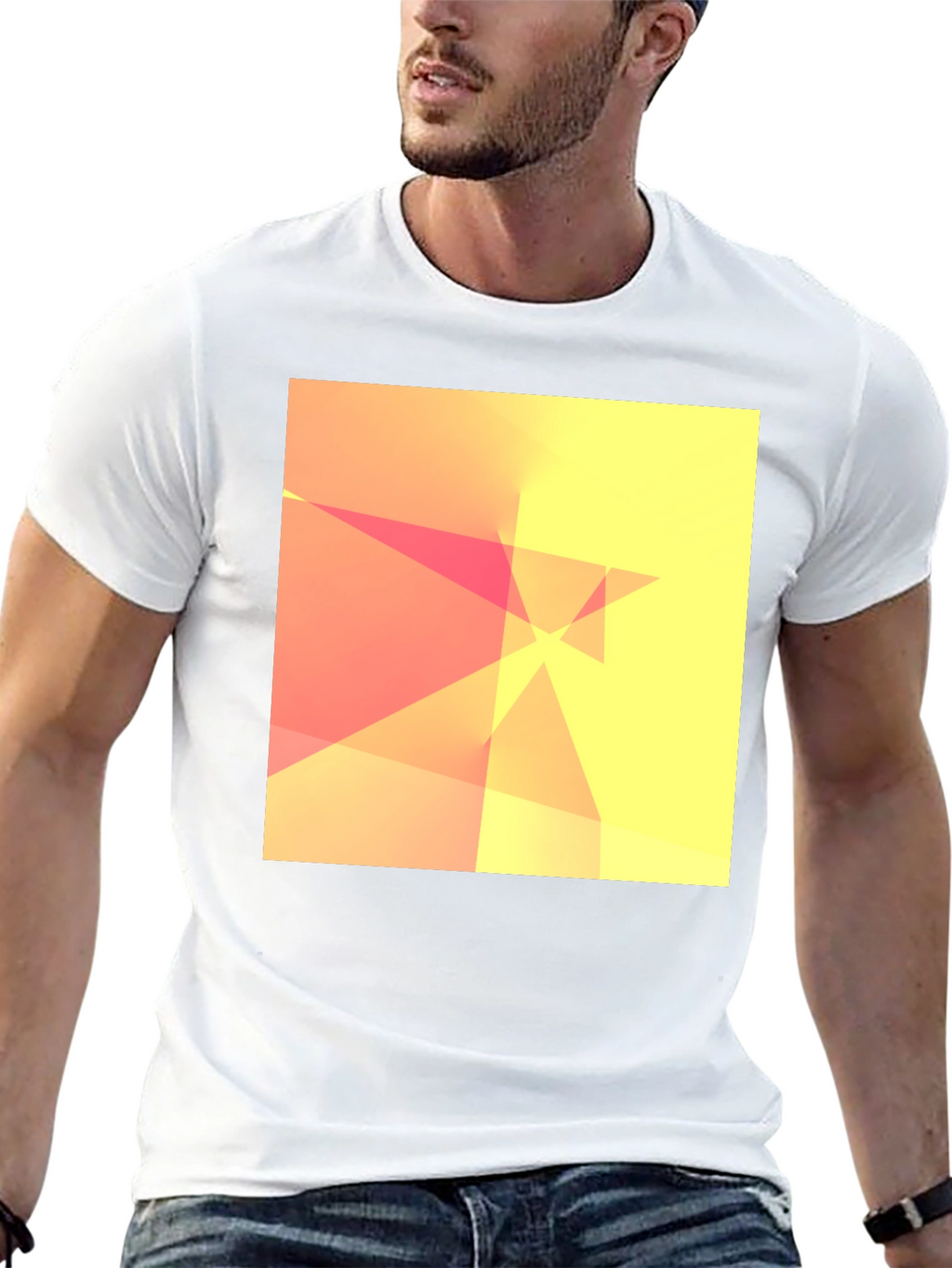 Abstract Geometric Design Black T-Shirt