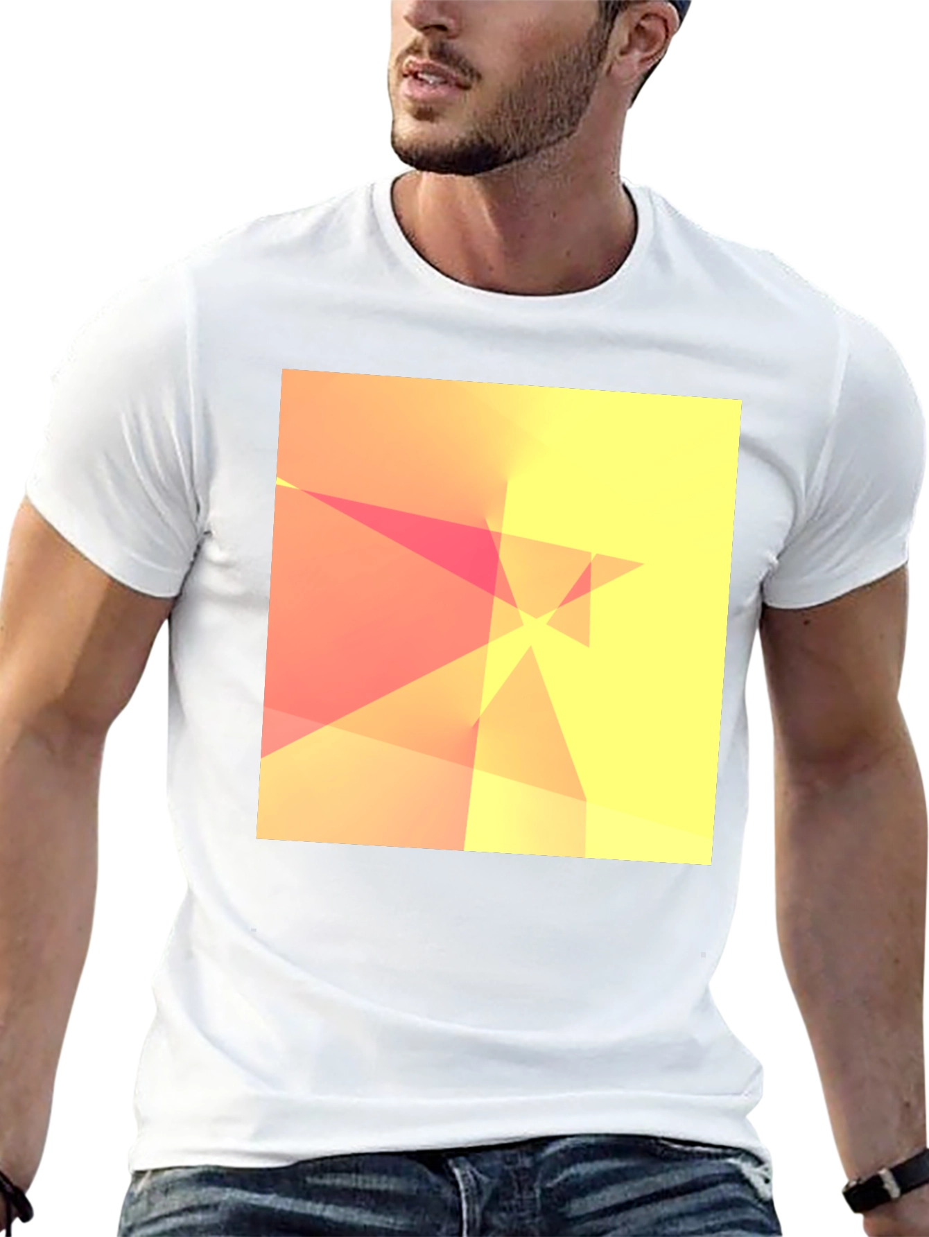 Abstract Geometric Design Black T-Shirt