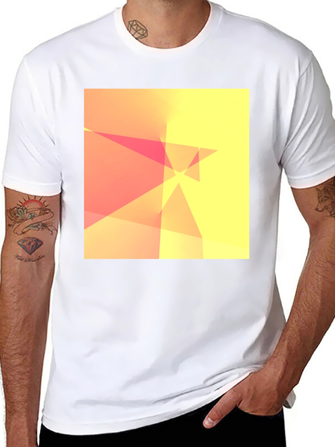 Abstract Geometric Design Black T-Shirt