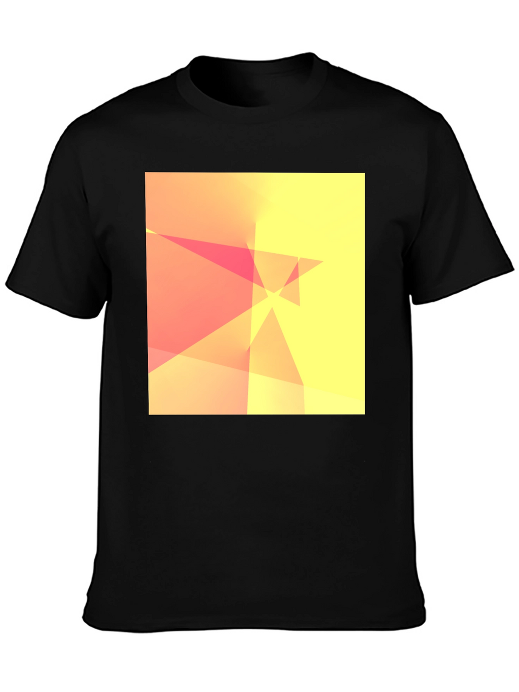 Abstract Geometric Design Black T-Shirt