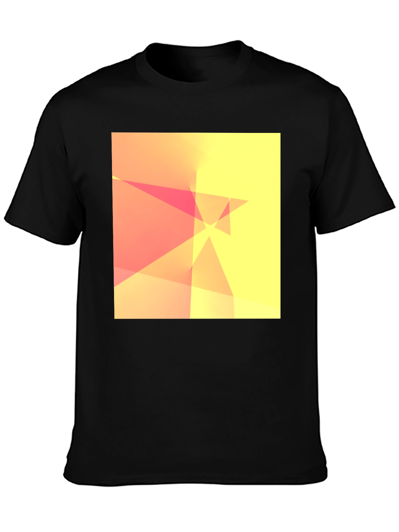 Abstract Geometric Design Black T-Shirt