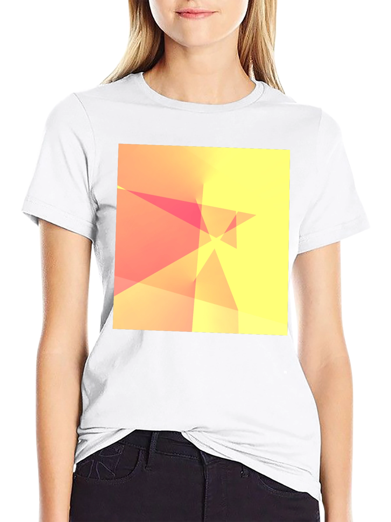 Abstract Geometric Design Black T-Shirt