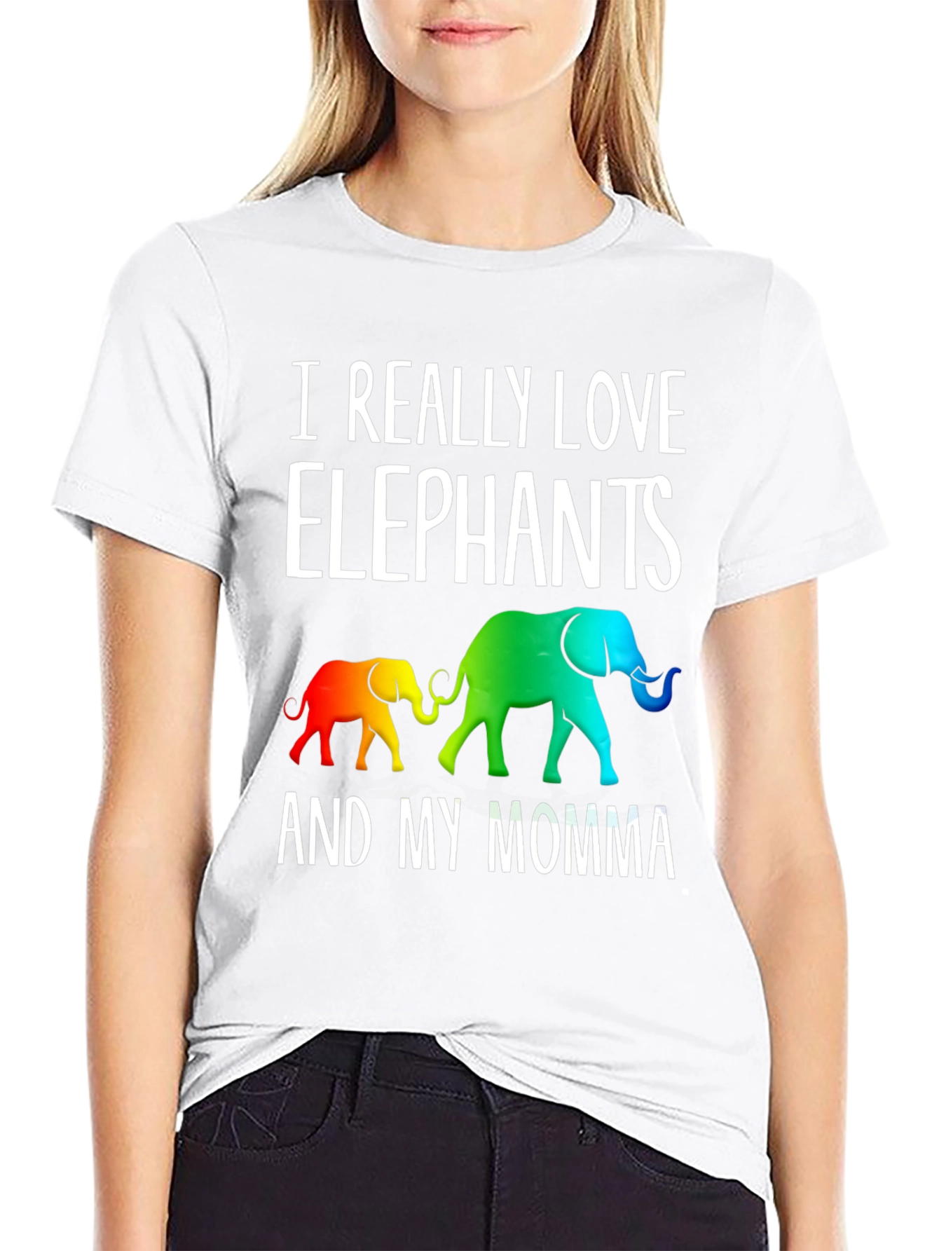 I Really Love Elephants And My Momma Graphic Tee