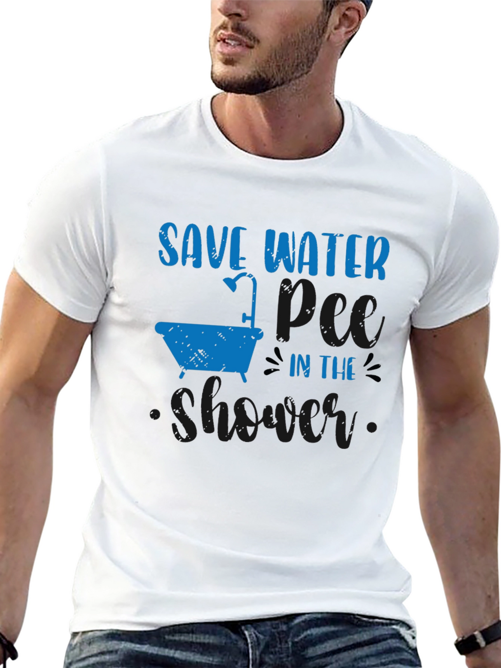 Save Water Shower T-Shirt - Eco-Friendly Humor