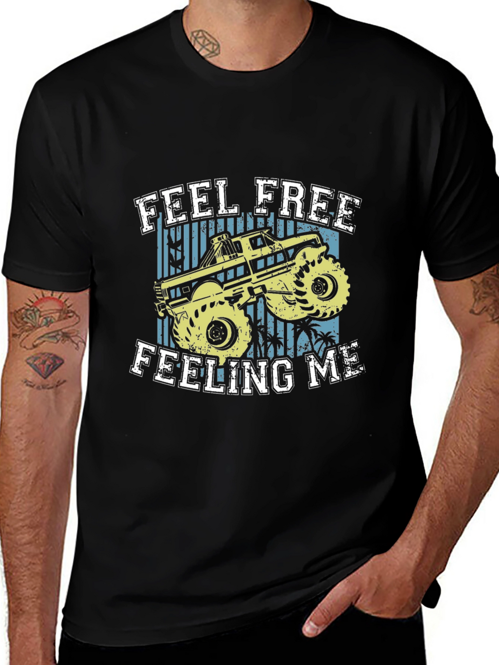 Feel Free Monster Truck Graphic T-Shirt